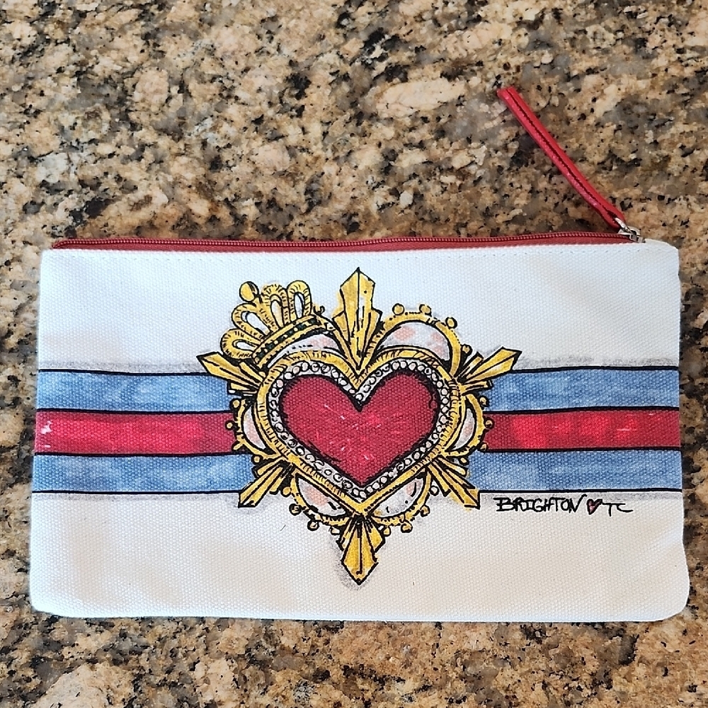 Brighton Heart Design Clutch - Red‎ and White
